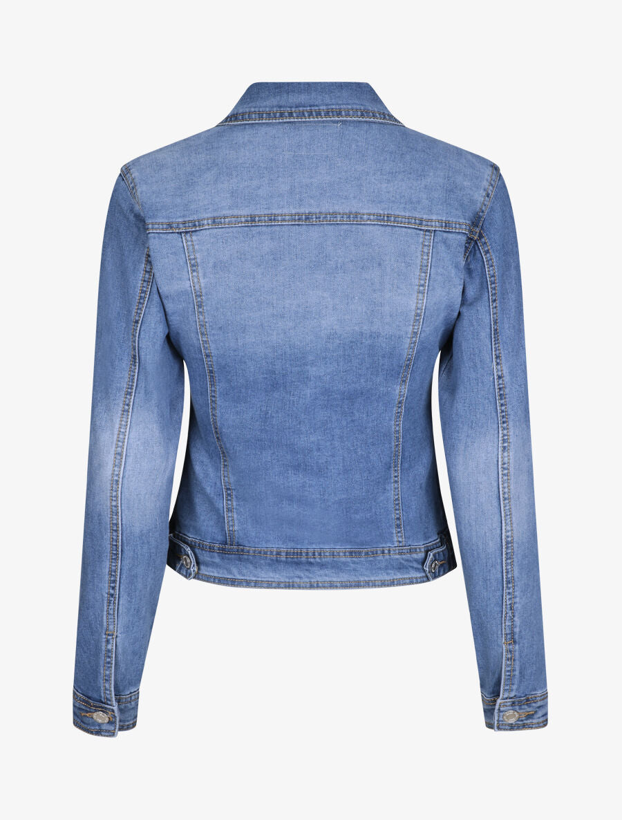 Chaqueta vaquera recta deslavada - Azul claro