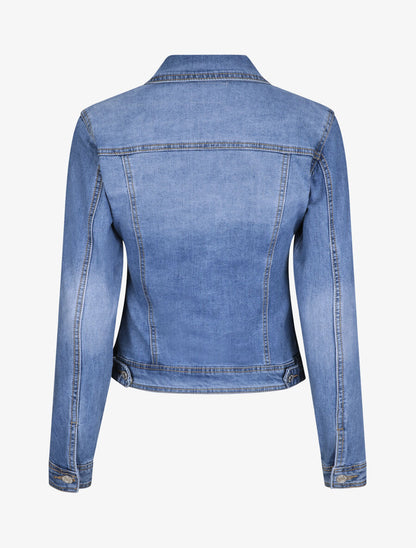 Chaqueta vaquera recta deslavada - Azul claro