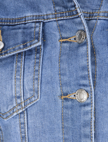 Chaqueta vaquera recta deslavada - Azul claro