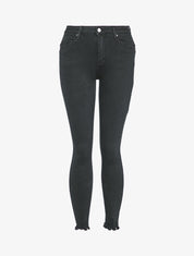 Jean skinny à bords effilochés - Noir - 3