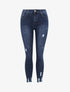 Jean skinny push-up déchiré taille haute - Bleu foncé - 4