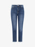 Jean boyfriend taille haute à bords coupe franche - Bleu - 4