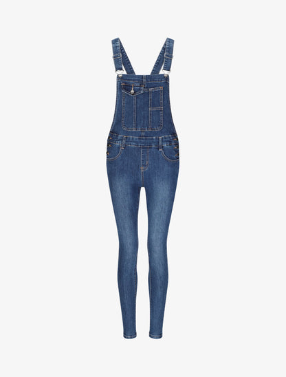 Salopette en jean skinny - Bleu - 5