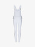 Salopette en jean skinny bords coupe franche - Blanc - 4