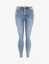 Jean slim push up boutonné - Bleu denim - 1