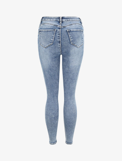 Jean slim push up boutonné - Bleu denim - 2