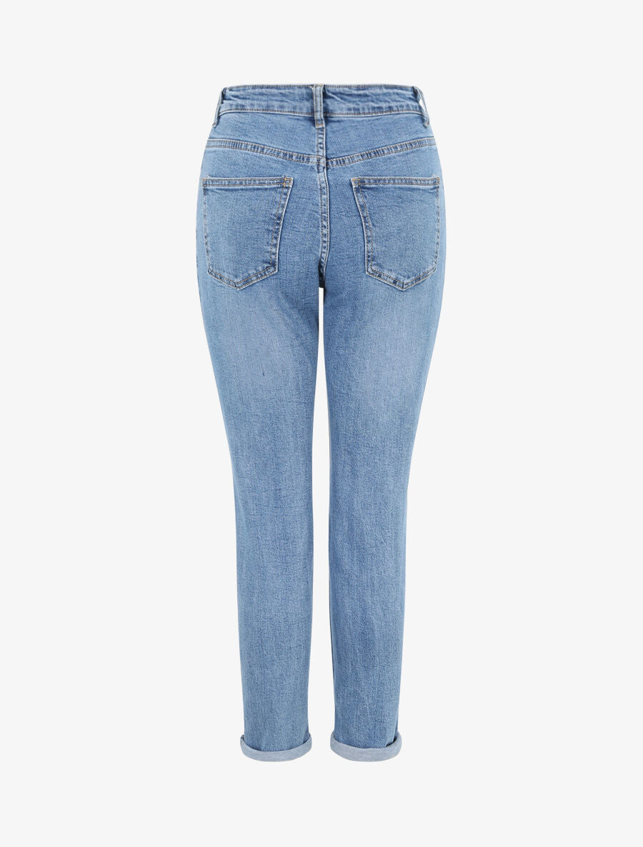 Jean mom déchiré - Bleu - 2