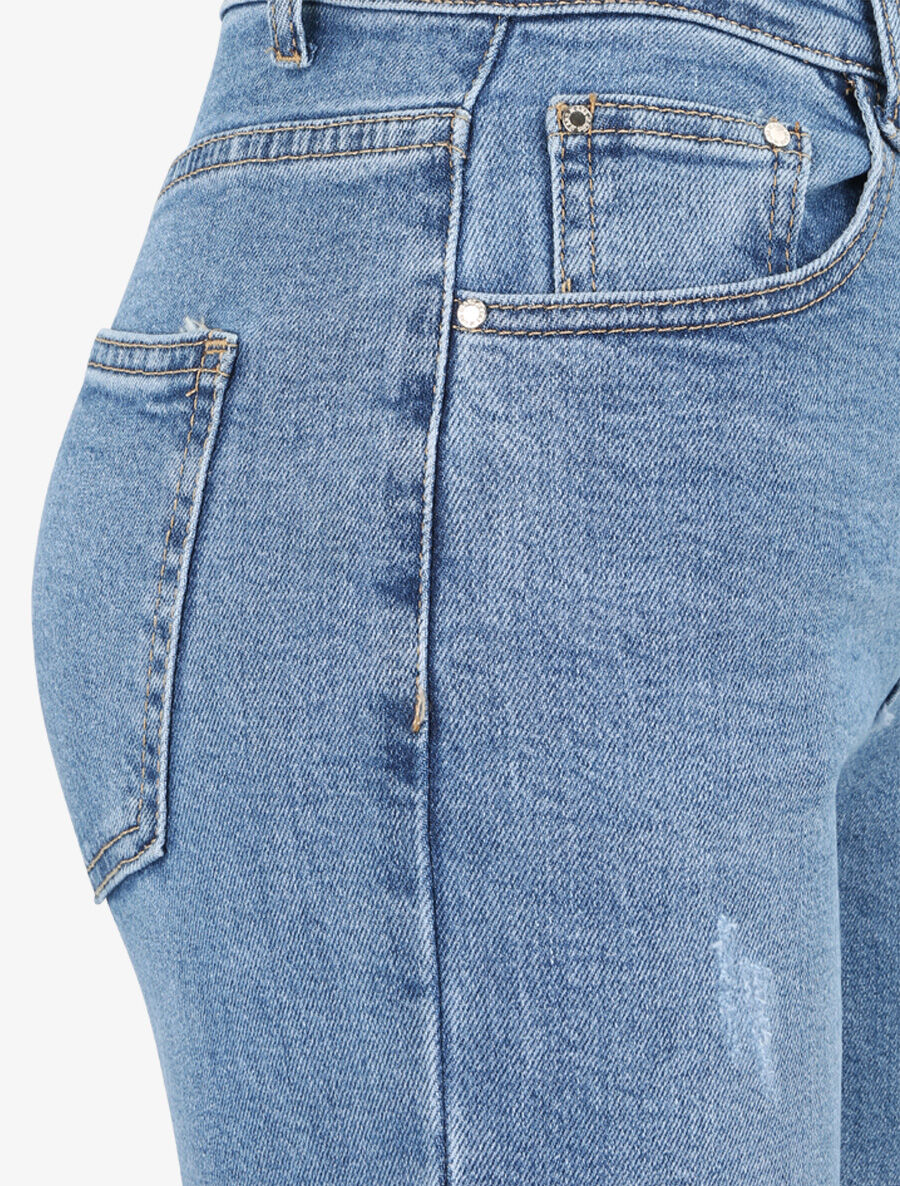 Jean mom déchiré - Bleu - 3