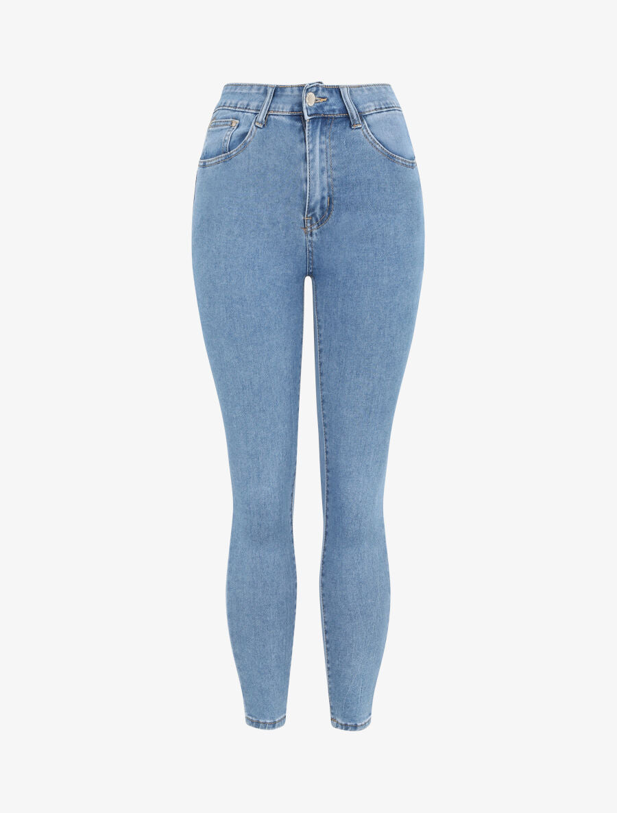 Jean skinny push up à taille standard - Bleu clair - 4