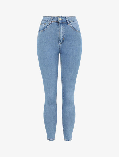 Jean skinny push up à taille standard - Bleu clair - 4