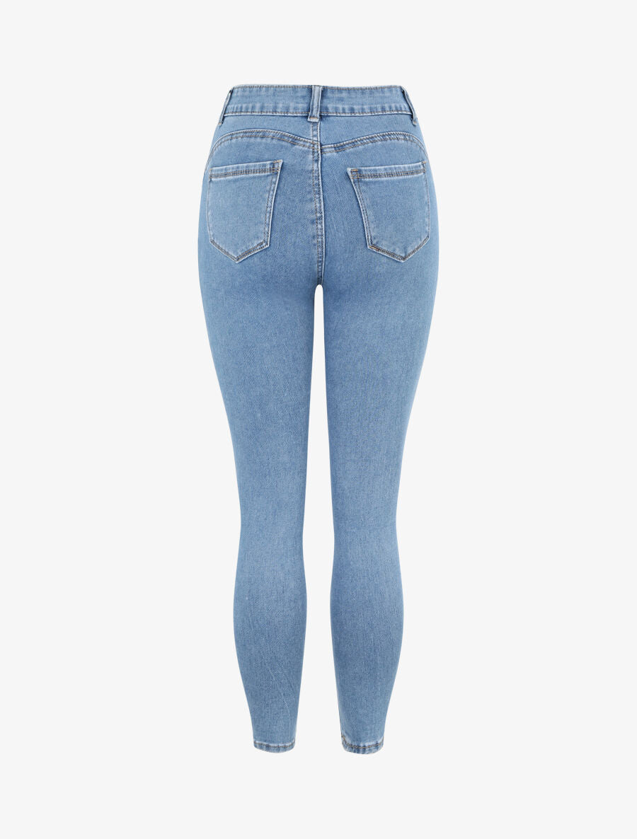 Jean skinny push up à taille standard - Bleu clair - 2