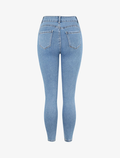 Jean skinny push up à taille standard - Bleu clair - 2