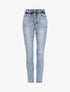 Jean slim à taille empire élastiquée - Bleu denim - 1