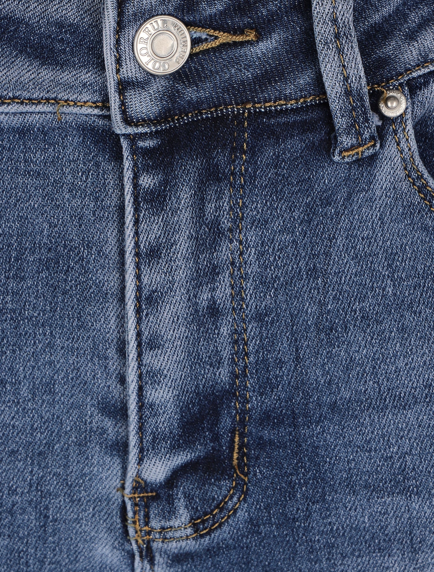 Jean skinny push up à bords coupe franche - Bleu - 3