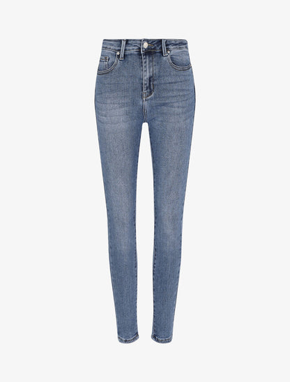 Jean skinny push up à taille haute - Bleu - 1