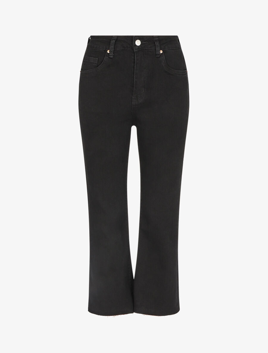 Jean flare 7/8 à taille haute - Noir - 1