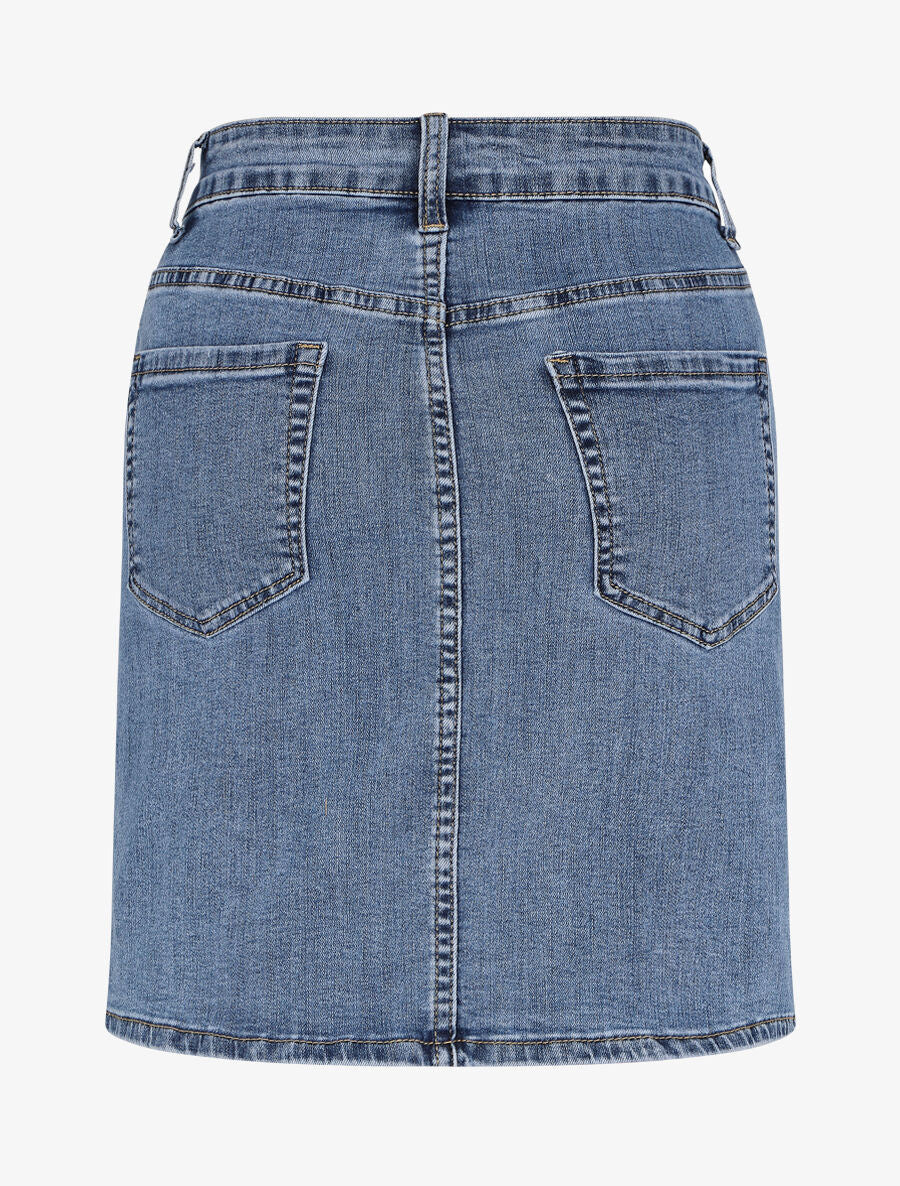 Jupe en jean droite - Bleu - 2