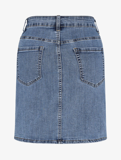 Jupe en jean droite - Bleu - 2