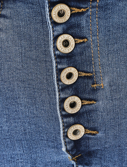 Jupe en jean droite - Bleu - 3