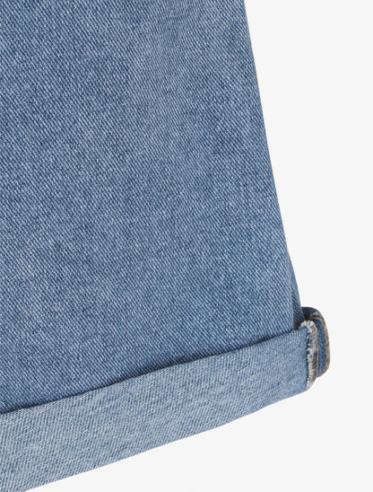 Short en jean à ourlets - Bleu clair - 4