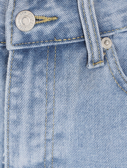 Short en jean à bords effilochés - Bleu clair - 3
