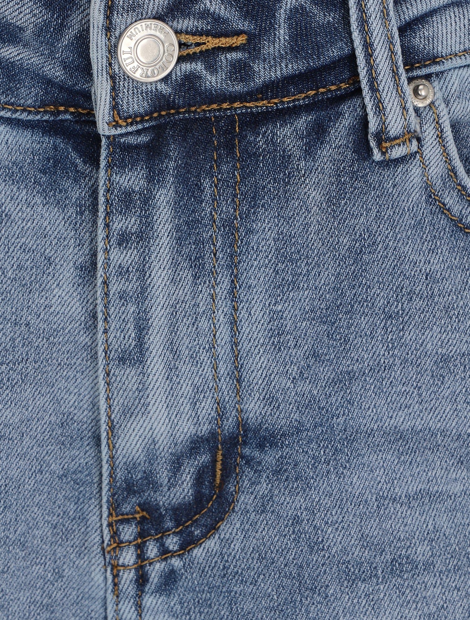 Mini short droit à bords effilochés - Bleu clair - 4