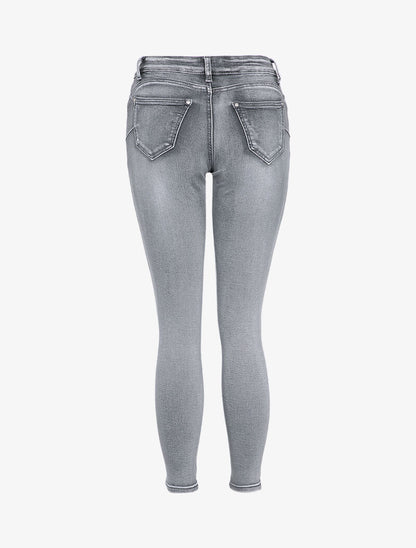 Jean skinny délavé - Gris - 2