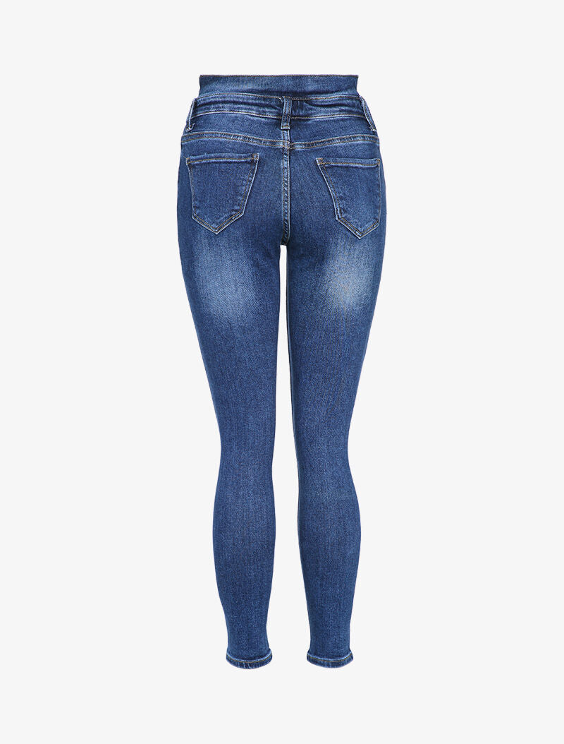 Jean skinny à taille haute stylisée - Bleu denim - 2
