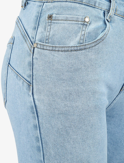 Bermuda push up à revers - Bleu ciel - 4