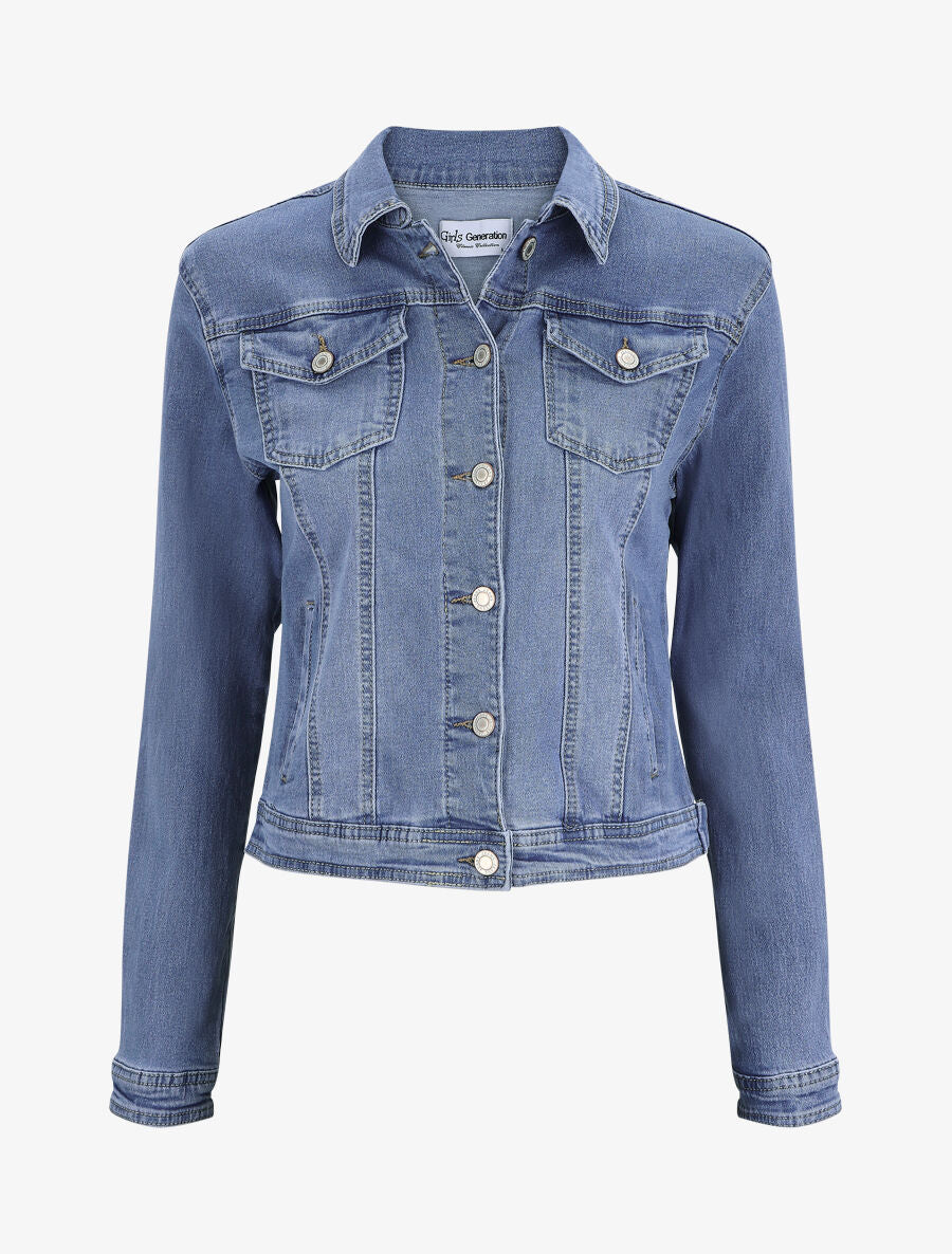 Veste en jean droite - Bleu denim - 4