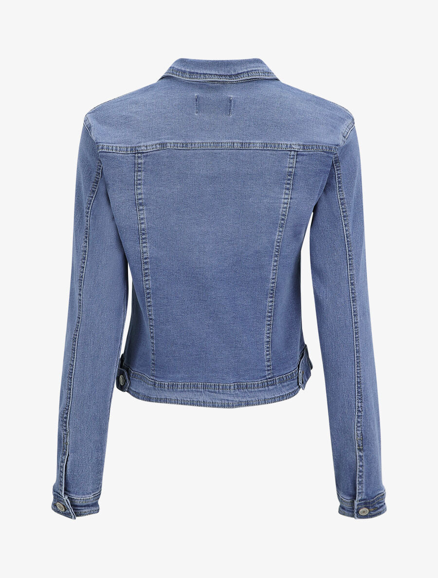 Veste en jean droite - Bleu denim - 2