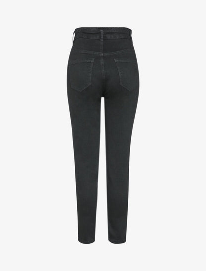 Jean mom à taille empire - Noir - 2
