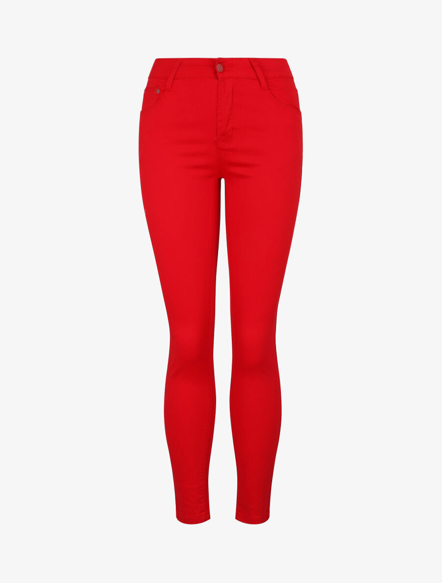 Jean skinny uni stretch - Rouge - 1