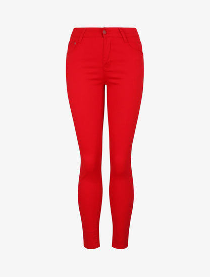 Jean skinny uni stretch - Rouge - 1