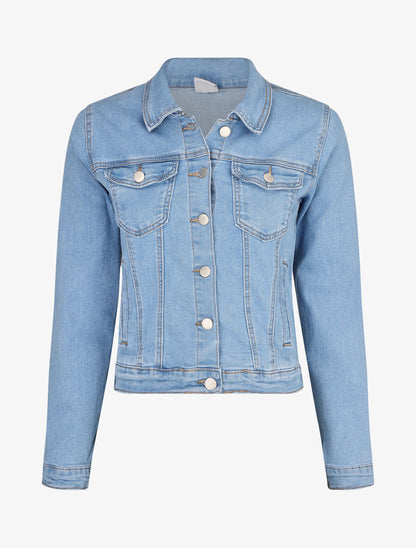 Veste en jean coupe droite - Bleu clair - 4