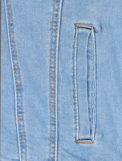 Veste en jean coupe droite - Bleu clair - 3