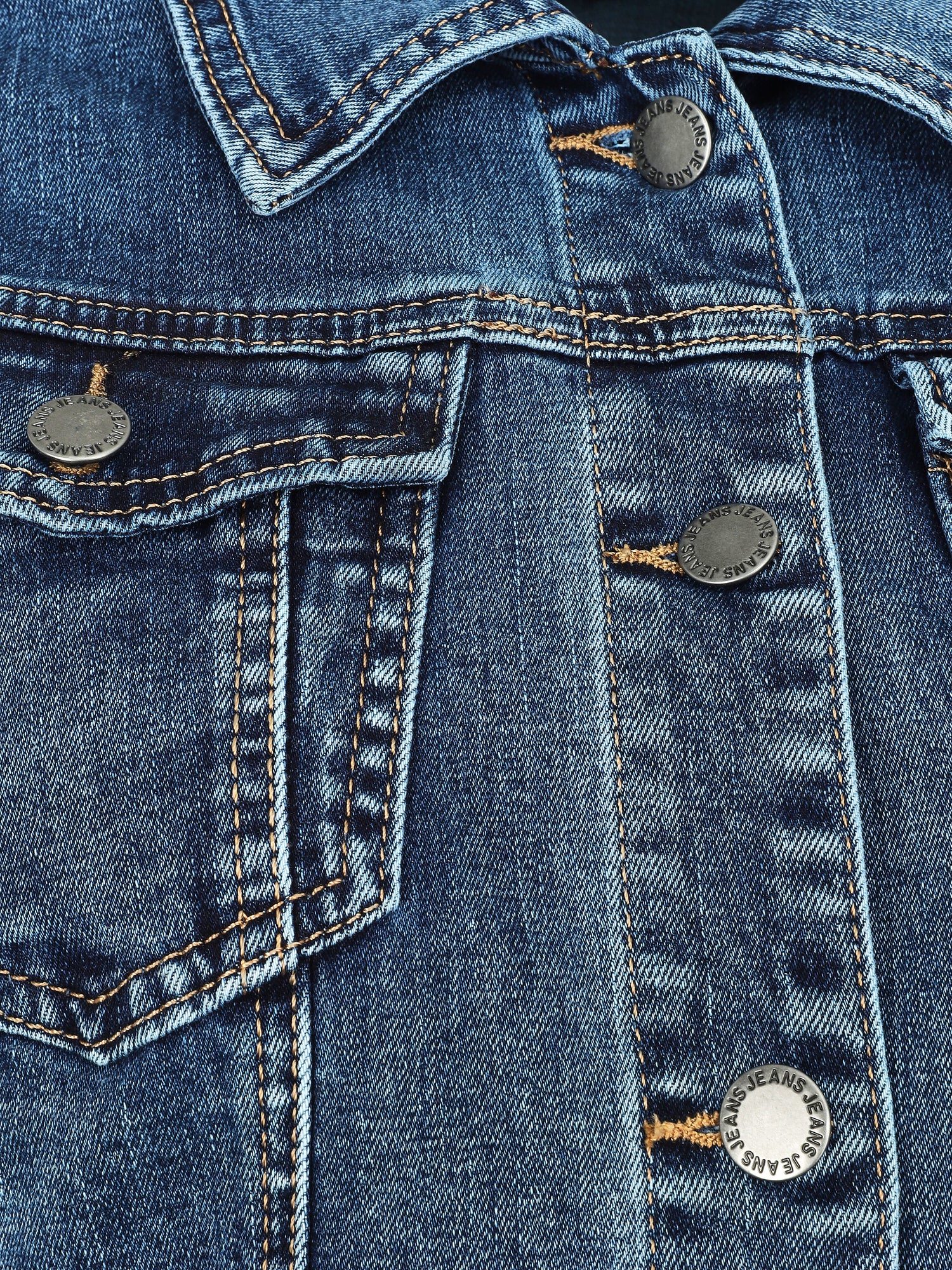 Veste en jean grande taille coupe droite - Bleu - 3