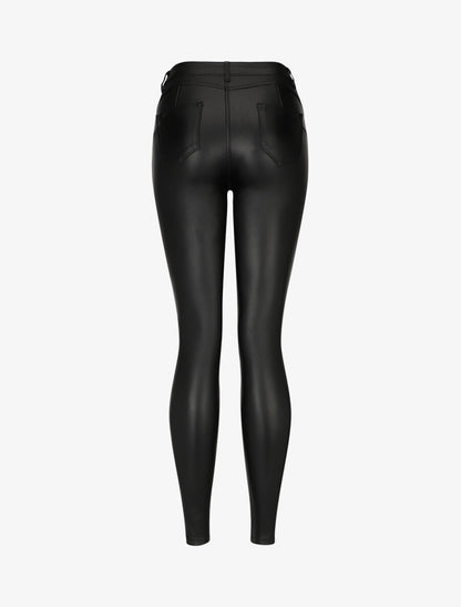 Jean skinny ciré push-up à taille haute - Noir - 2