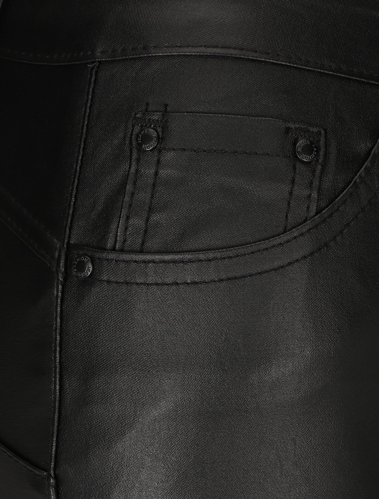 Jean skinny ciré push-up à taille haute - Noir - 3