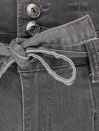 Jean mom fit taille haute boutonnée - Gris - 3