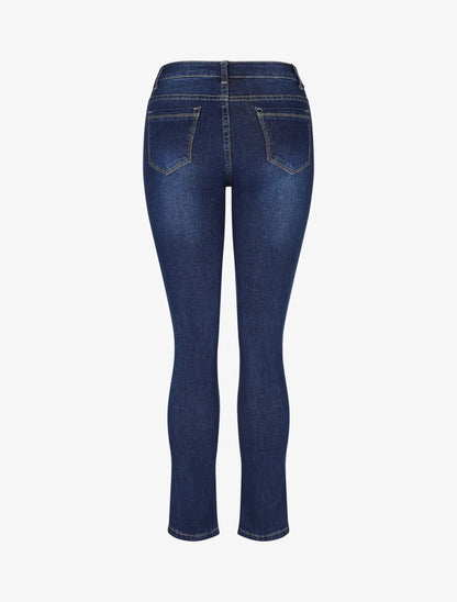 Jean slim taille haute - Bleu - 2