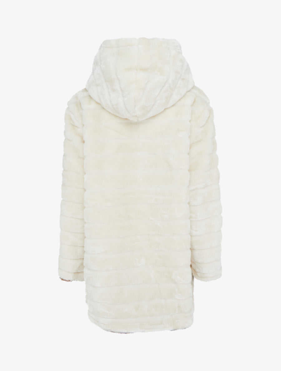 Manteau réversible en fourrure synthétique - Beige - 2