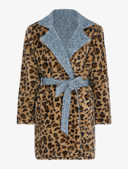 Manteau réversible effet laine bouclette - Gris foncé - 3