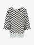 Top grande taille à bords crochet imprimé zig-zag - Blanc - 1