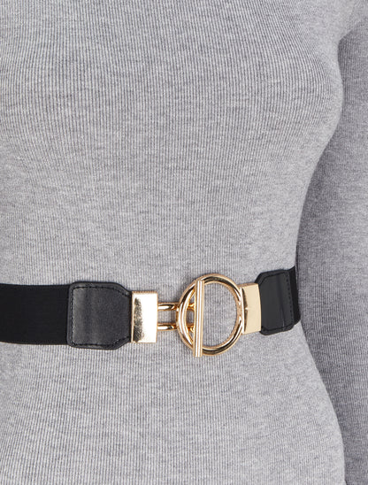 Robe pull unie à ceinture stylisée - Gris chiné - 3