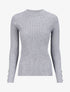 Pull côtelé basique à poignets boutonnés - Gris chiné - 1