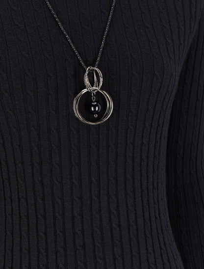 Pull effet maille tressée - Noir - 3