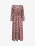 Robe longue imprimé pois stylisés - Lie de vin - 1