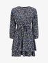 Robe cache-coeur à imprimé floral - Bleu marine - 1
