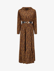Robe longue bohème à imprimé fleuri - Marron - 1